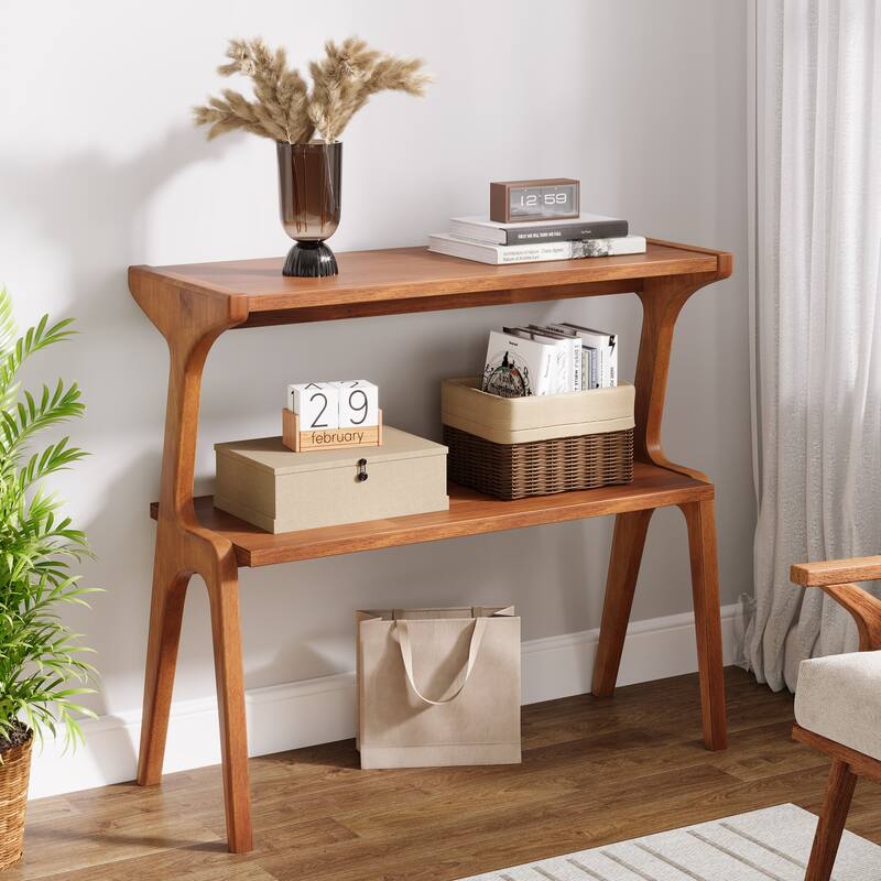 Modern SideTable with Storage Shelf, Sofa End Table with Solid Wood Legs, Bedside Table, Nightstand for Bedroom, Living Room