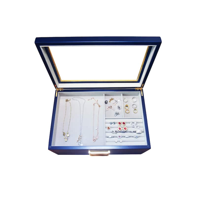 Large Contemporary Navy Jewelry Box
