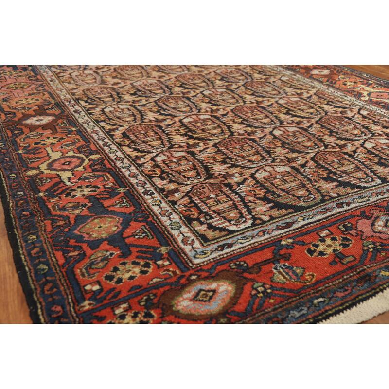 Hand Knotted Oriental 100% Wool Carpet Traditional Geometric Oranges & Rust Senneh Runner Rug - 15' 11'' X 5' 2''