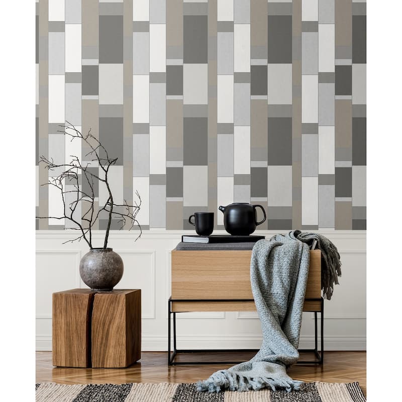 Seabrook Designs De Stijl Geometric Unpasted Wallpaper
