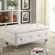 preview thumbnail 31 of 51, Upholstered Tufted Storage Bench Bonded Leather - White