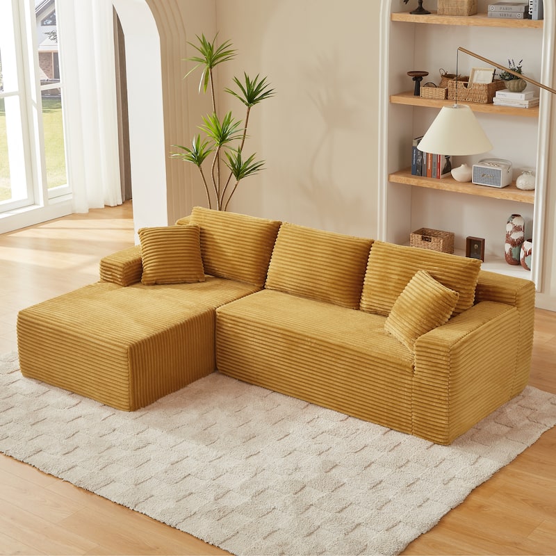 L-Shaped Cloud Sectional Sofa with Deep Seat,No Assembly Required,Modular Couches Sleeper