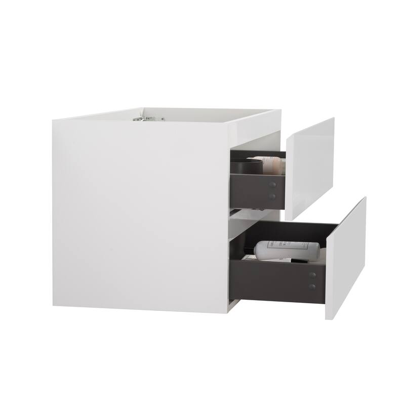 GDFStudio - Alice Wall-Mounted Bathroom Vanity with Modern Double Drawer and Soft-Close Functionality