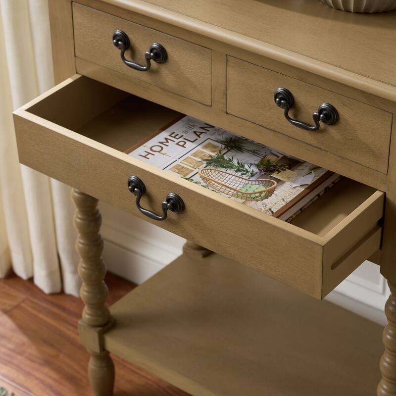 SAFAVIEH Ivie 3-Drawer Console Table - 23.5" W x 13" L x 29.5" H - 23.5" W x 13" L x 29.5" H - 24"W x 13"D x 30"H