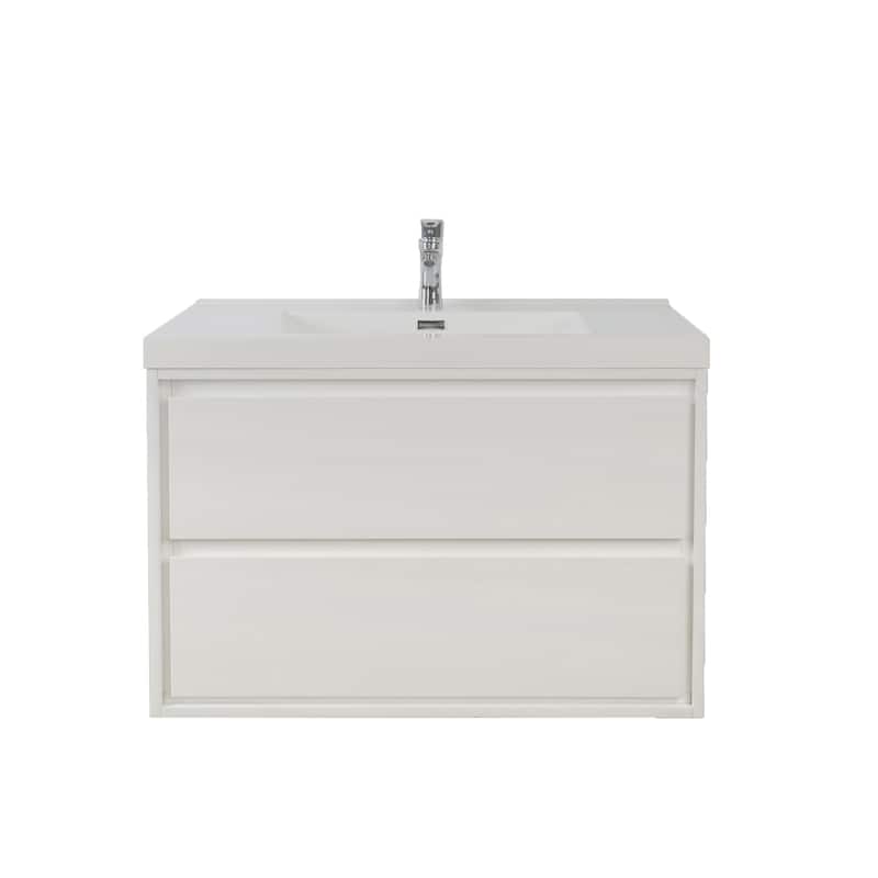 Sage 36" wall mounted bathroom vanity with single basin acrylic top