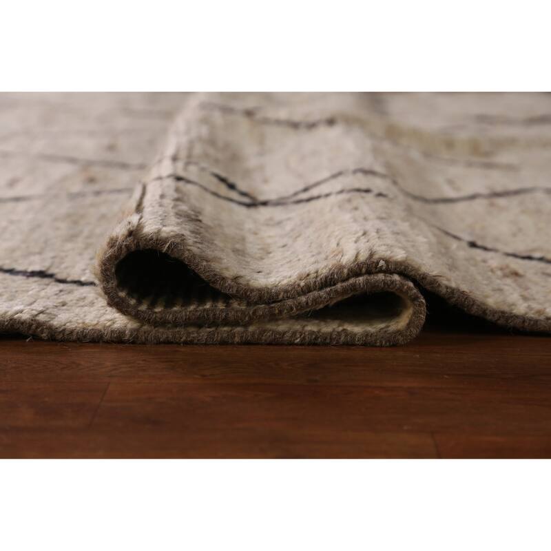 Trellis Geometric Moroccan Oriental Area Rug Handmade Wool Carpet - 6'6" x 9'8"