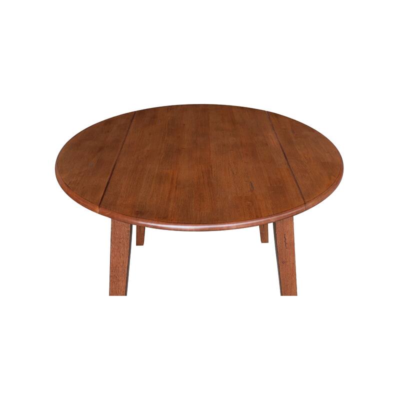 42 in. Solid Wood Round Dual Drop Leaf Table