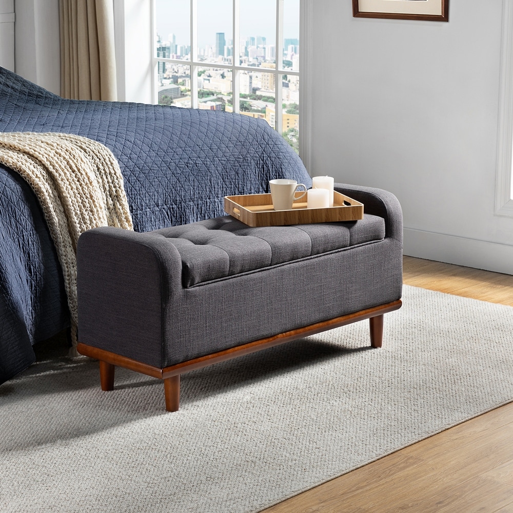 Grey bedroom sales bench with storage