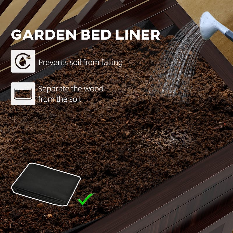 Raised Garden with Trellis, Bed Elevated Wood Planter with Legs and Drainage Holes