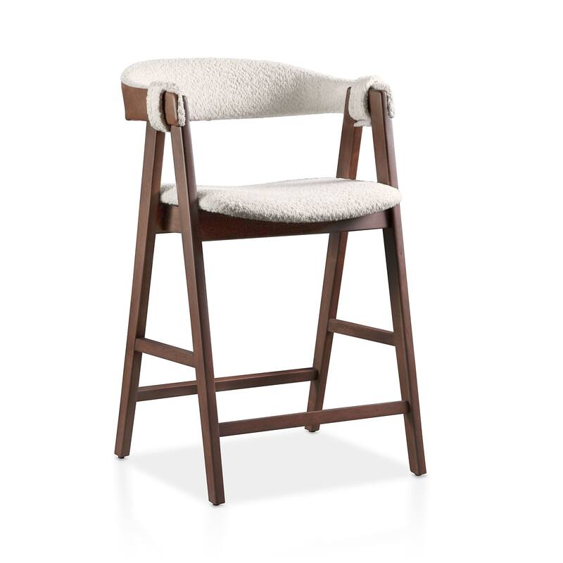 Furniture of America Shaw Mid-century Boucle Counter Height Dining Chairs (Set of 2)