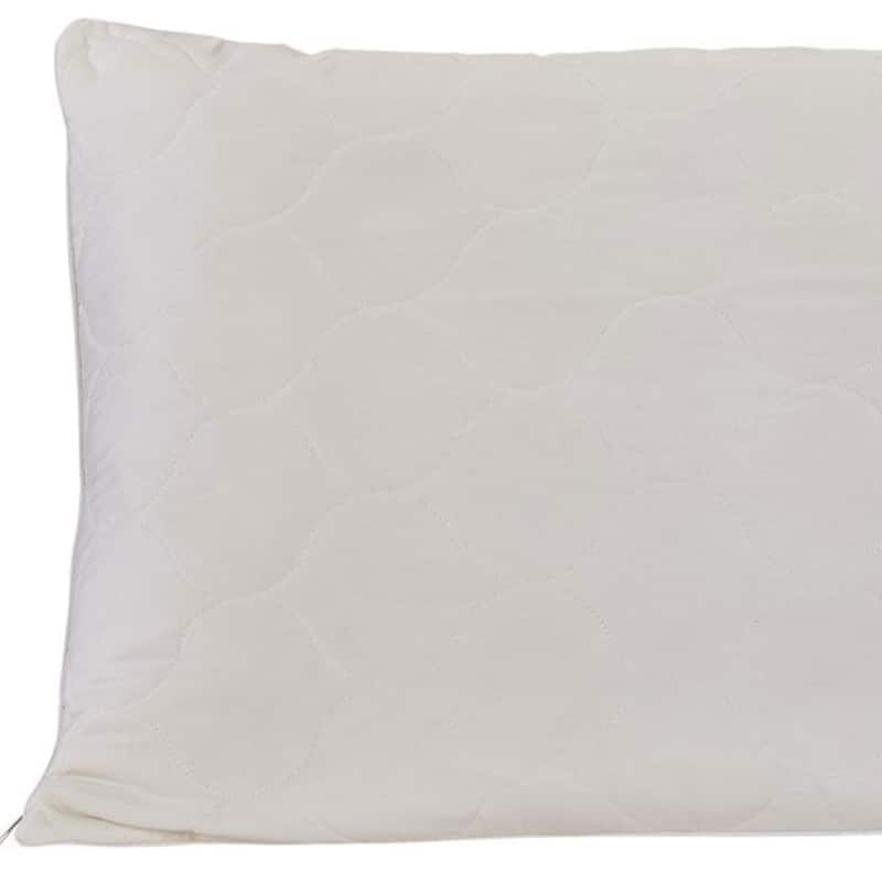 HomeRoots Cotton Latex Foam And Wool Hypoallergenic Standard Size Bed Pillow - Ivory