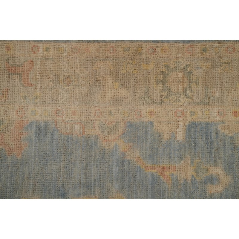 Hand Knotted Oriental 100% Wool Carpet Traditional Floral Navy Blue & Blues Ziegler Runner Rug - 11' 9'' X 3' 1''