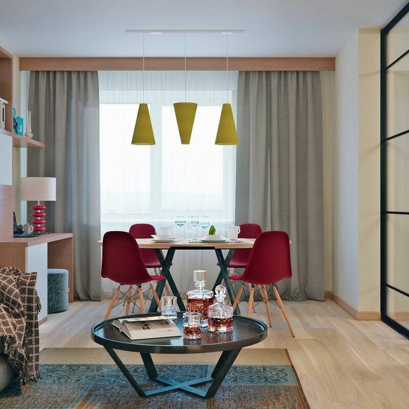 Molded Shell Plastic Eiffel Designer Side Chairs Wood Wooden Metal Legs For Kitchen Hotel Office Desk Guest (Set of 2)