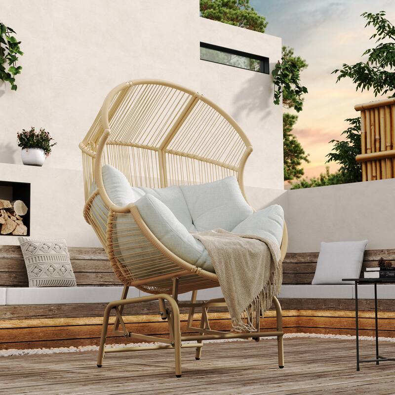 Paolos Outdoor Modern Wicker Gliding Chair by Christopher Knight Home