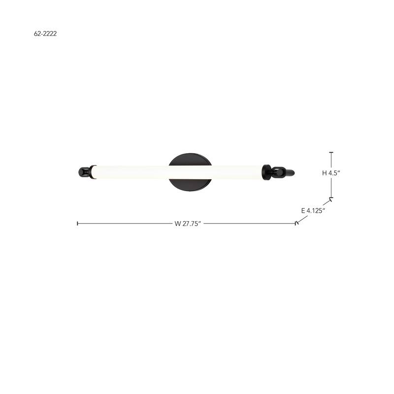 Edgeworth 28 Inch LED Vanity Matte Black Acrylic Lens