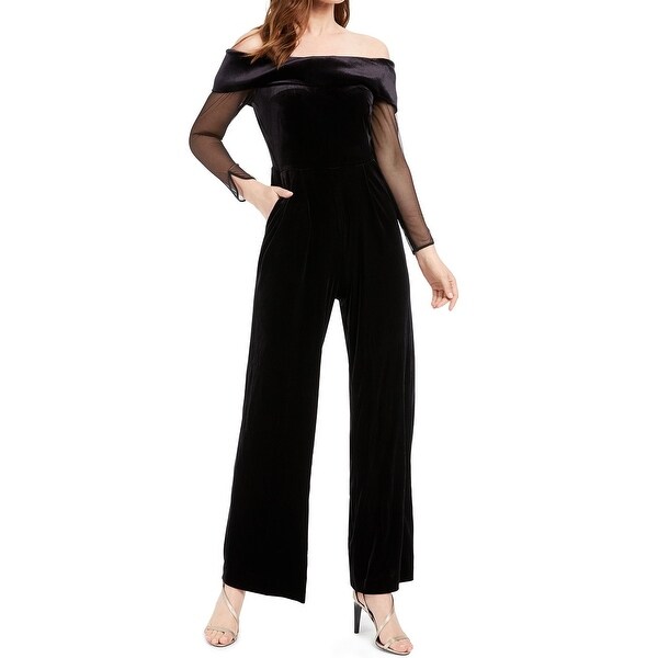 Calvin klein black velvet jumpsuit Clearance