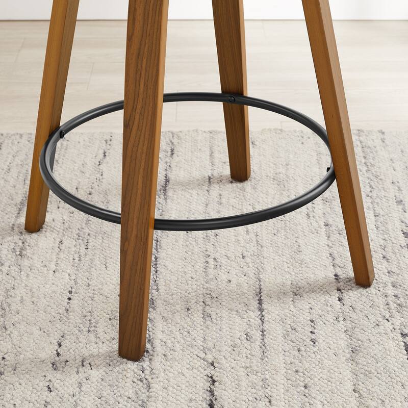 Art Leon Swivel Bar Stool Counter Height Chair with Wood Frame(set of 2)