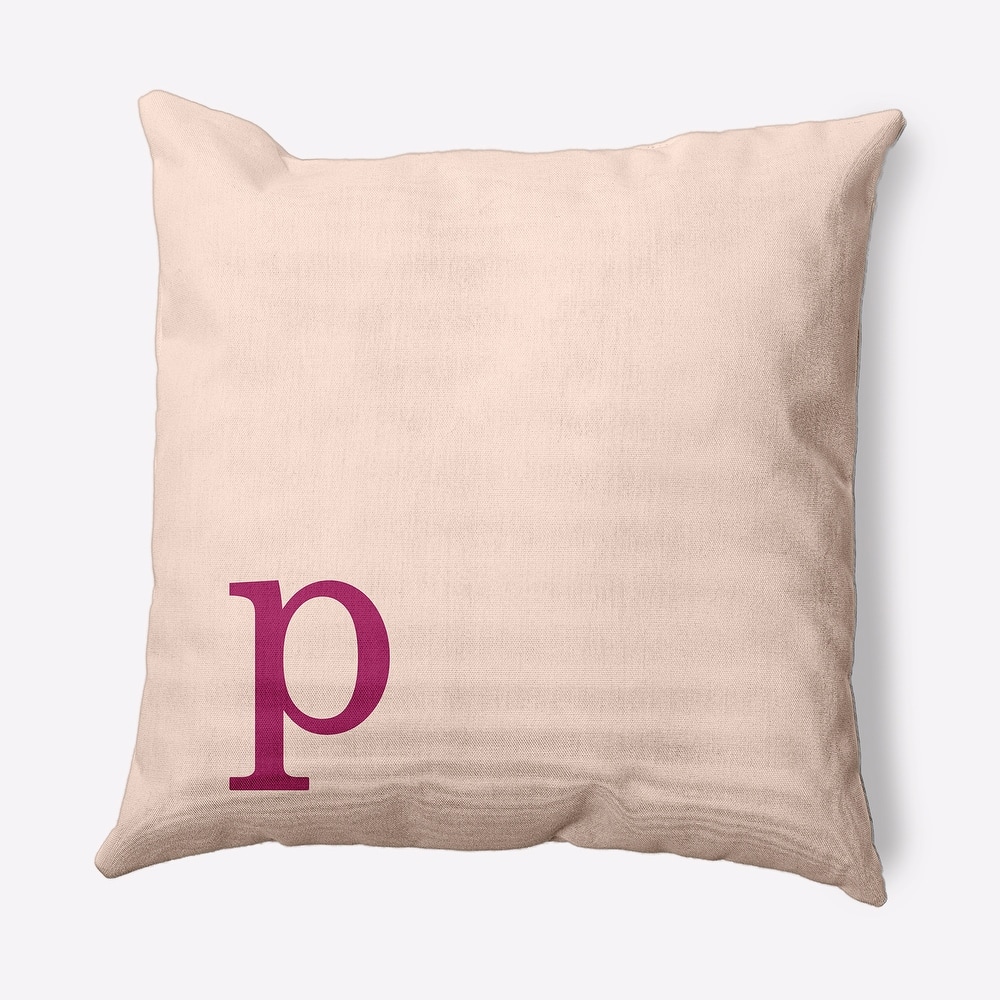 Modern Monogram Indoor/Outdoor Throw Pillow-P