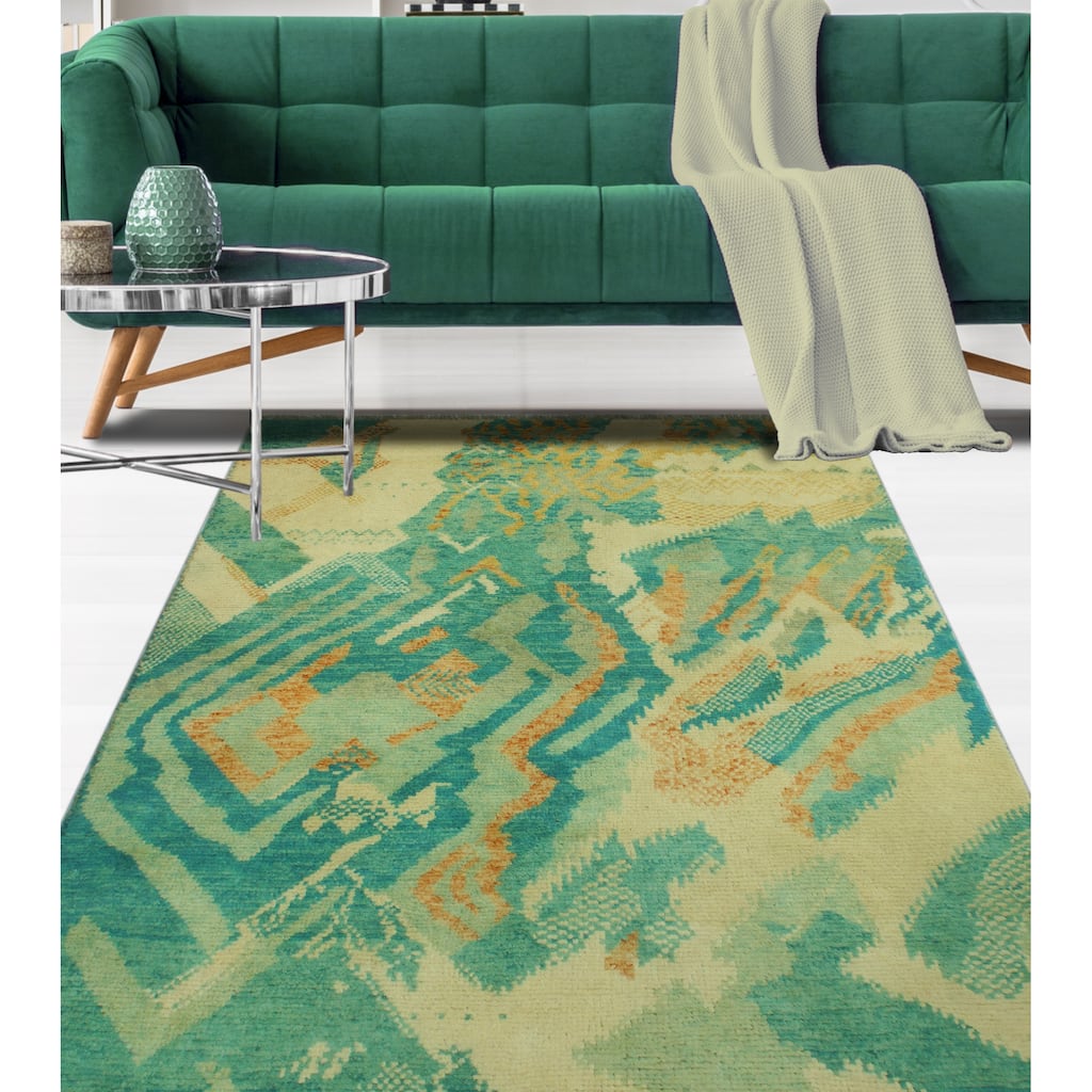 Balochi Birney Ivory/Lt. Blue Rug - 3'2" x 4'10"