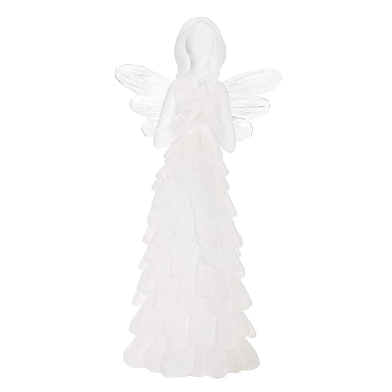 Frosted Angel Figurines - 6.5" - White - Set of 4