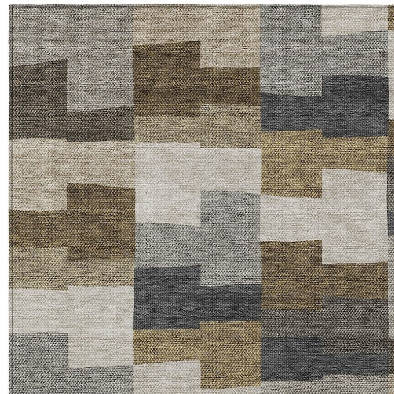 HomeRoots Geometric Transitional Rectangle Outdoor Rug