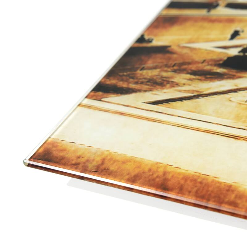Eiffel Tower AB Frameless Free Floating Tempered Glass Panel Graphic Wall Art Set of 2