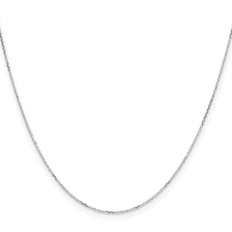 Curata 14k White Gold 0.85mm Diamond Cut Rolo Chain Necklace (Spring Ring)