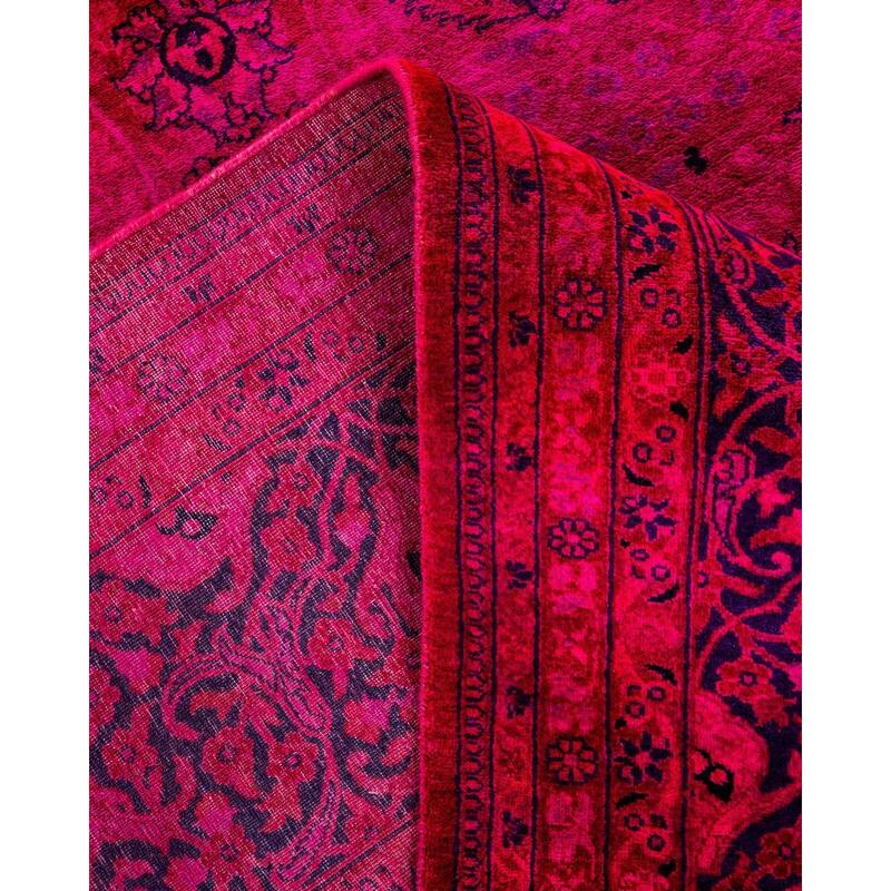 Overdyed, One-of-a-Kind Hand-Knotted Area Rug - Pink - 8' 1" x 14' 1"