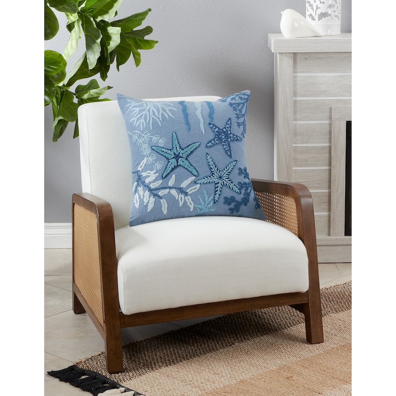Stonewashed Pillow With Starfish Design