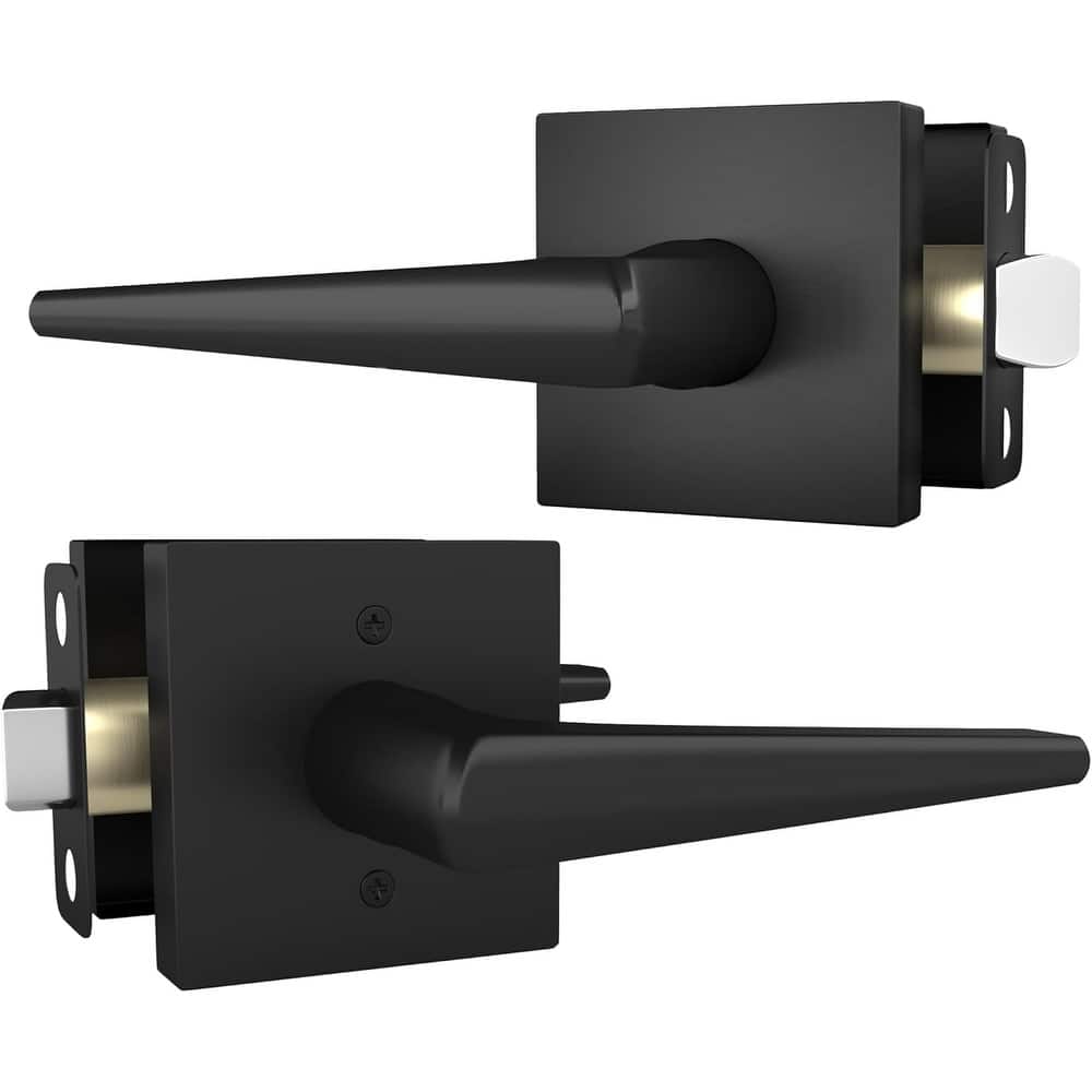 Mega Handles SCHEIN Angled Passage Door Lever Handle | Reversible Keyless Door Lock Handles for Hallway, Closet, and Bathroom