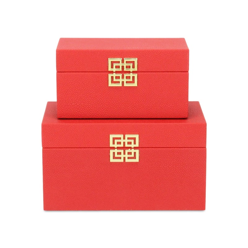 Black Shagreen Raised Bubble Box (Set of 2)