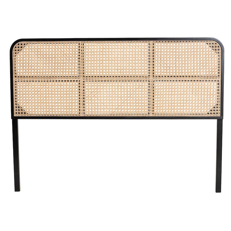 bali & pari Lainer Modern Bohemian Bayur Wood and Natural Bamboo Headboard