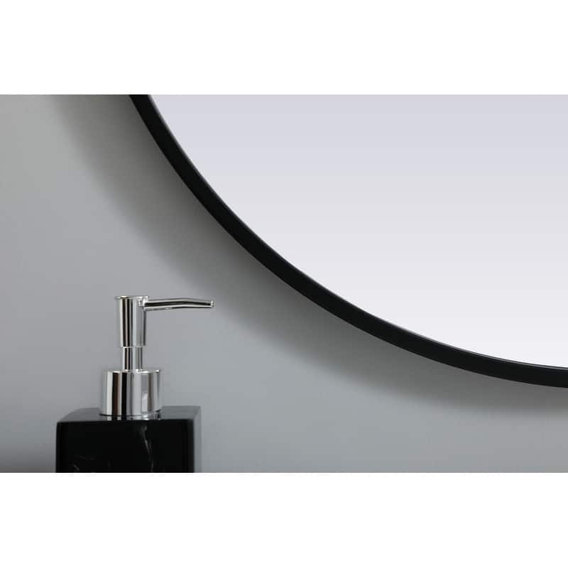 Indigo Home Metal Frame Oval Mirror 24x30 Inch
