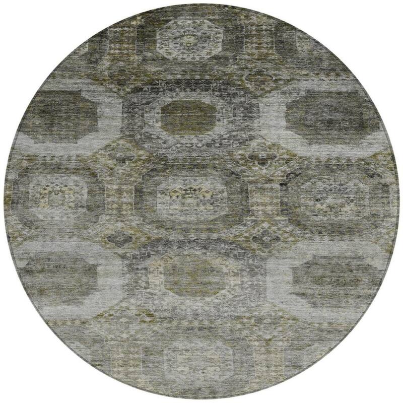 HomeRoots Medallion Transitional Rectangle Outdoor Rug