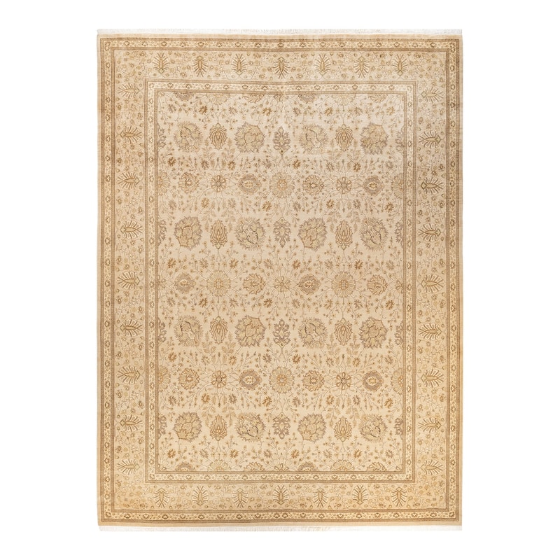 Overton Hand Knotted Wool Vintage Inspired Traditional Mogul Ivory Area Rug - 9 X 12