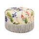 preview thumbnail 12 of 90, Yolanda Performance Fabric 25" Tufted Round Footstool Ottoman with Rope Fringe