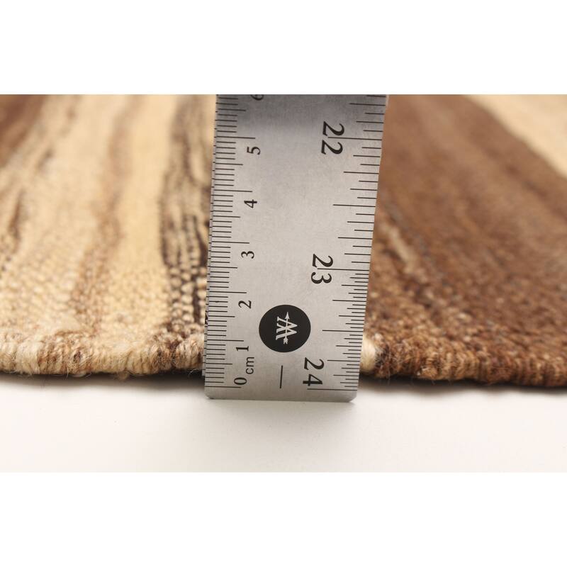 ECARPETGALLERY Flat-Weave Boho Brown Wool Kilim - 4'7 x 6'8