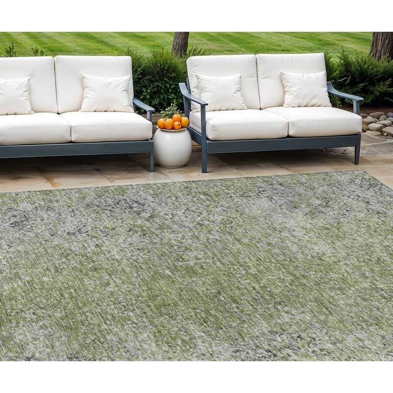 HomeRoots Oriental Transitional Rectangle Outdoor Rug - 9' X 12'