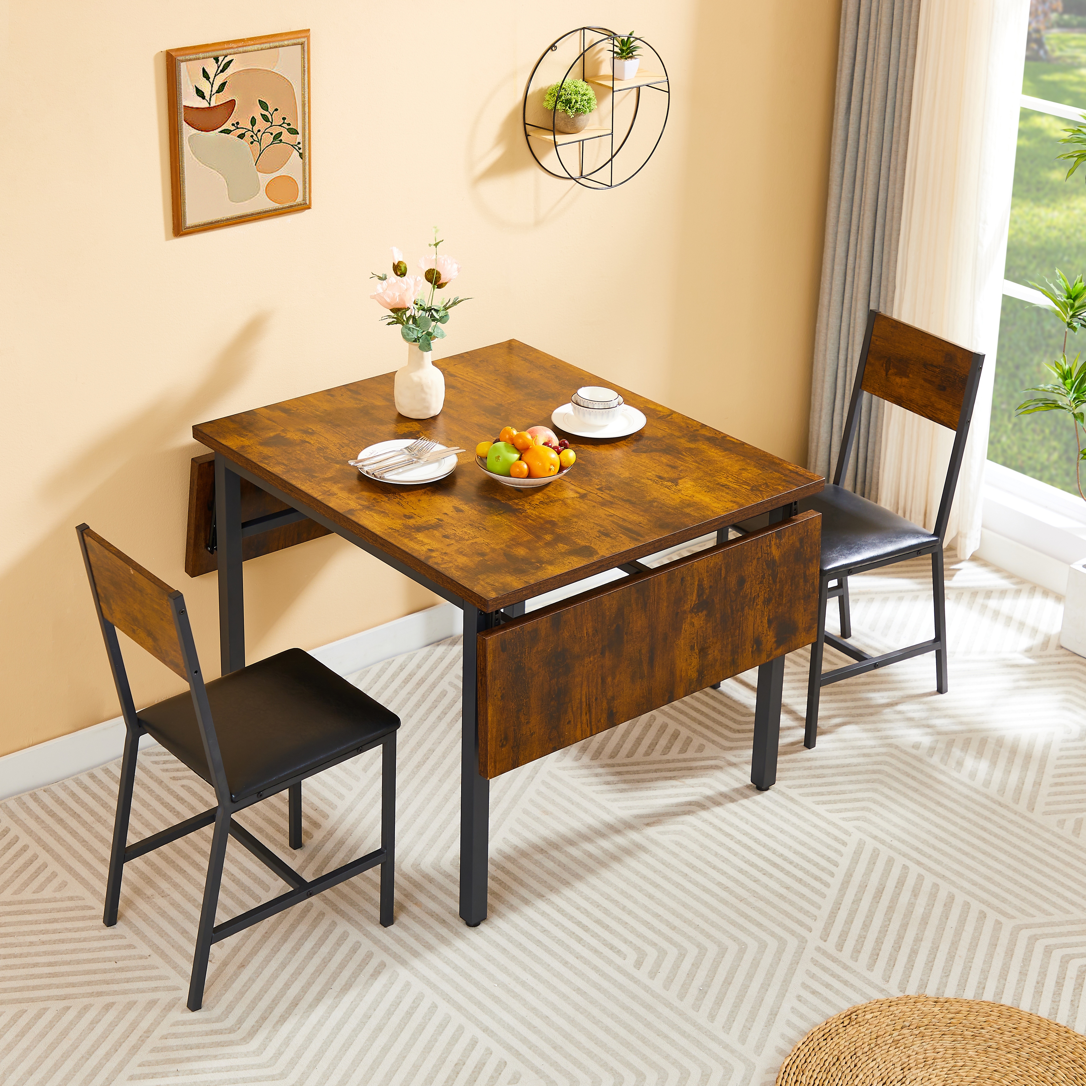 Grey folding dining best sale table and chairs
