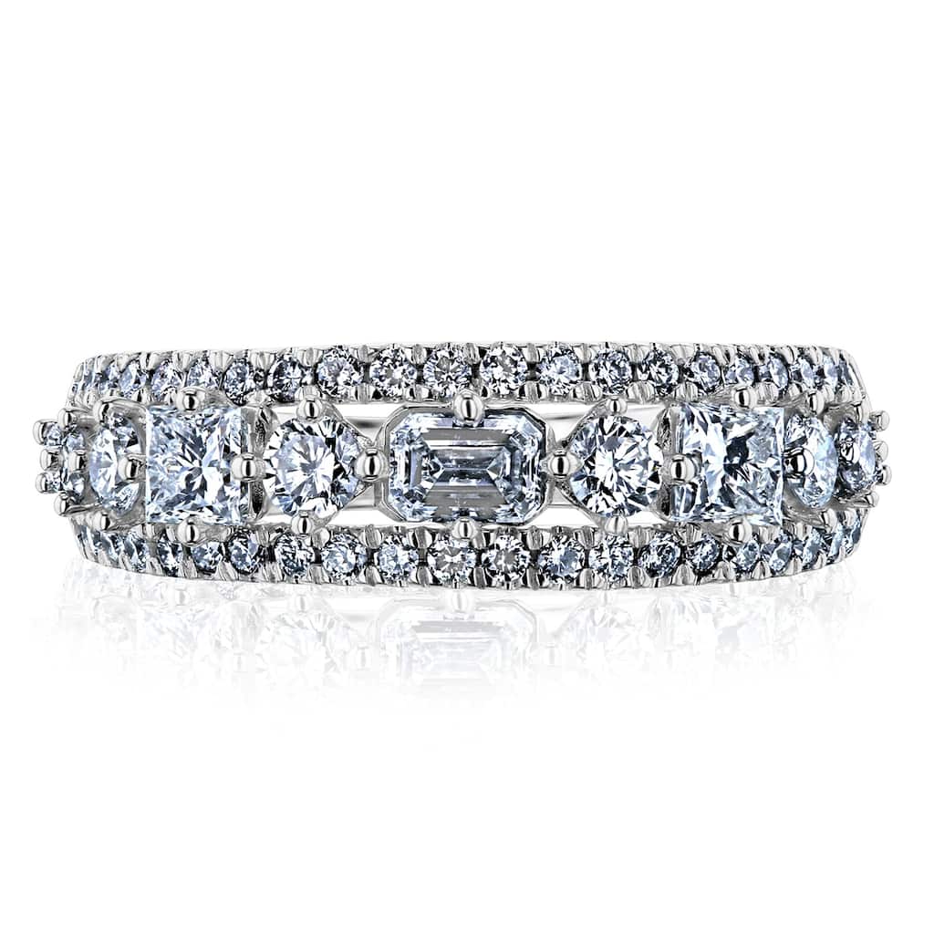 Kobelli 1 Carat Natural Diamond 10k Gold Mixy Triple Strand Symmetric Ring