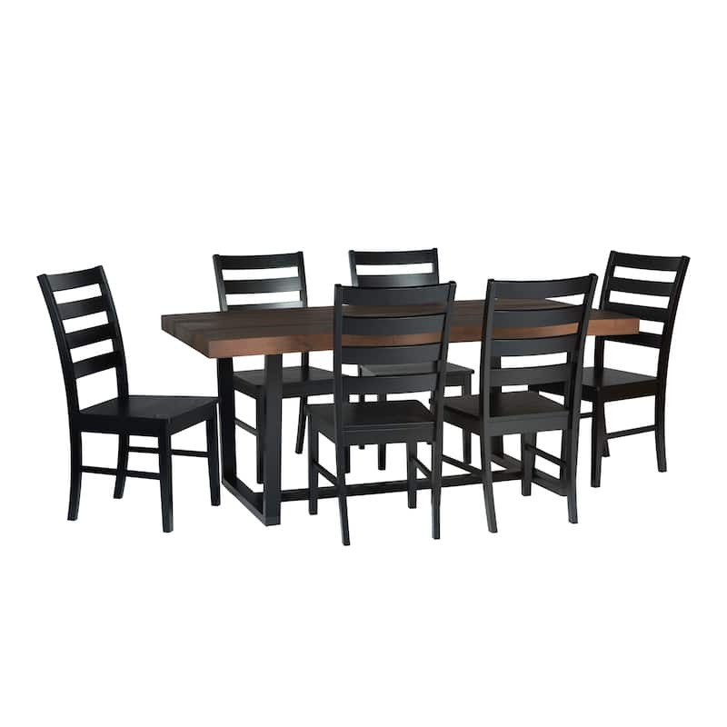 Middlebrook Solid Wood 7-Piece Dining Set with Ladder Back Chairs