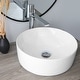 preview thumbnail 11 of 21, STYLISH 16 inch Round Vessel Porcelain Bathroom Sink - 16" x 16 x 5 1/2"