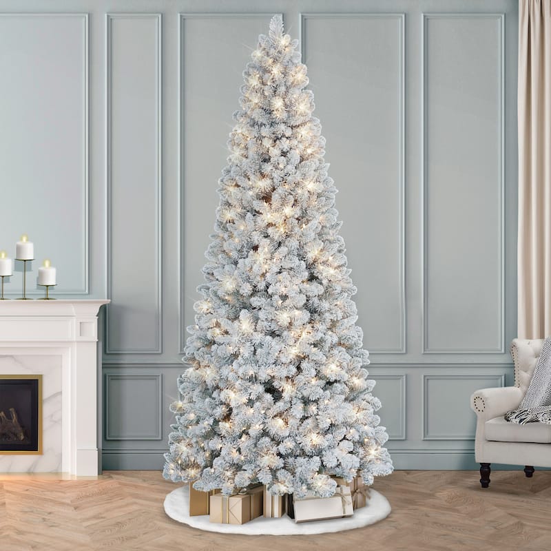 9 ft. Pre-lit Flocked Virginia Pine Tree