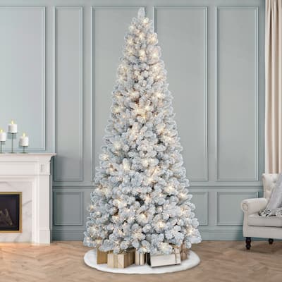 9 ft. Pre-lit Flocked Virginia Pine Tree