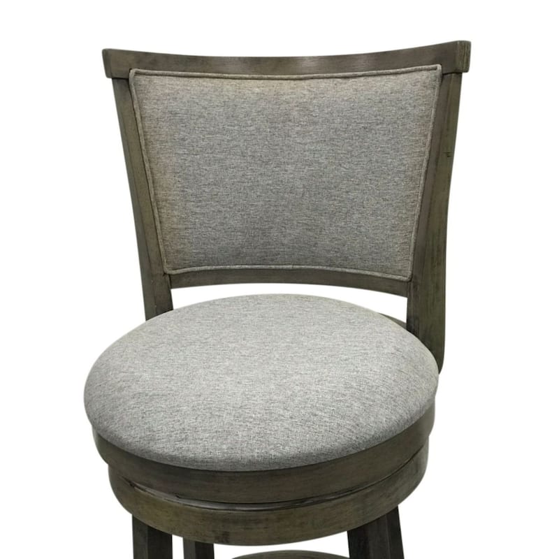 Solid Upholstered Swivel Seat Barstool - 38" - Set of 2 - Gray