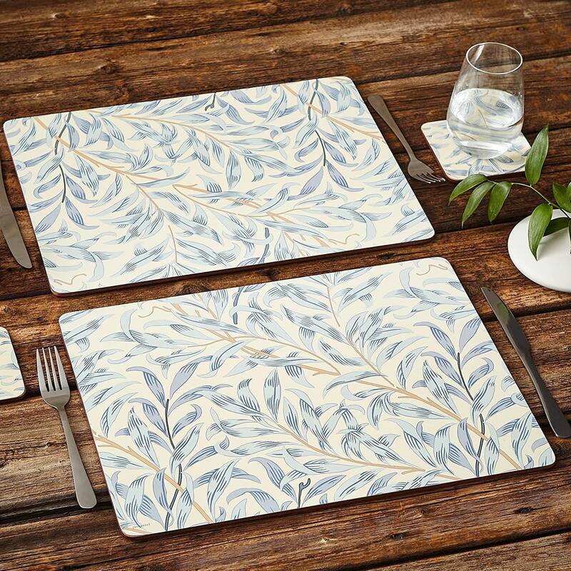 Pimpernel Set of 4 Morris and Co Willow Bough Blue Placemats - 15.7 Inch x 11.7 Inch
