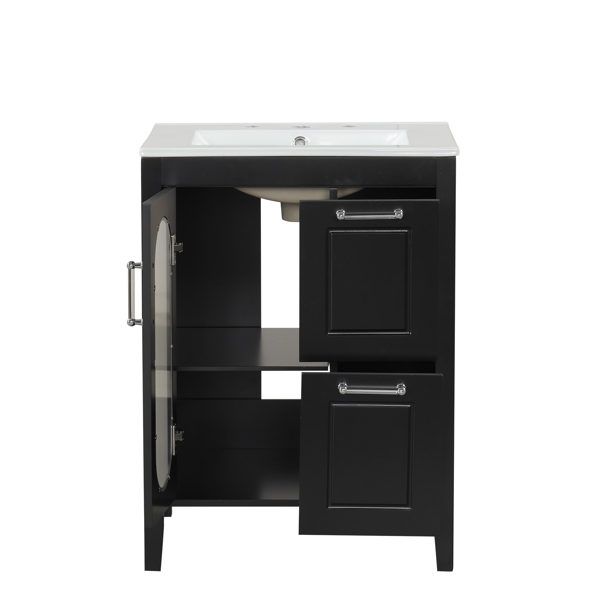 GDFStudio - Emma 24-Inch Bathroom Vanity with Ceramic Sink, Moru