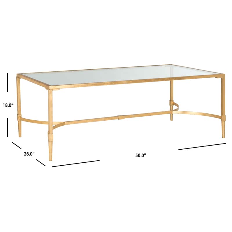SAFAVIEH Jovita Gold Coffee Table - 50" x 26" x 18" - 50Wx26Dx18H