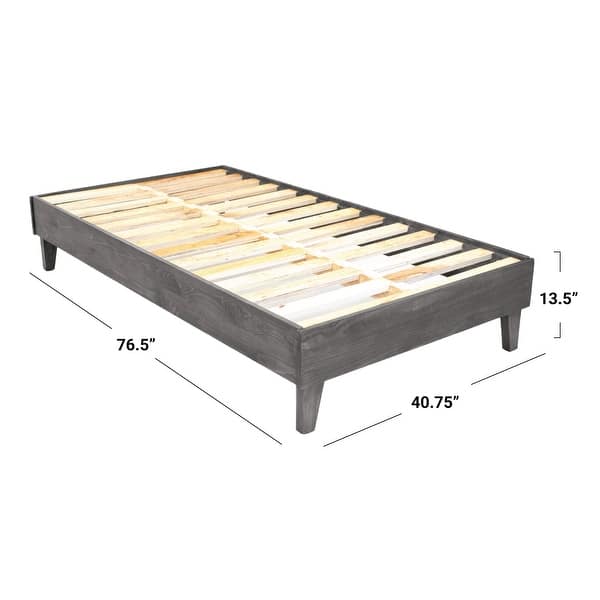 dimension image slide 24 of 30, Kotter Home Solid Wood Mid-century Modern Platform Bed