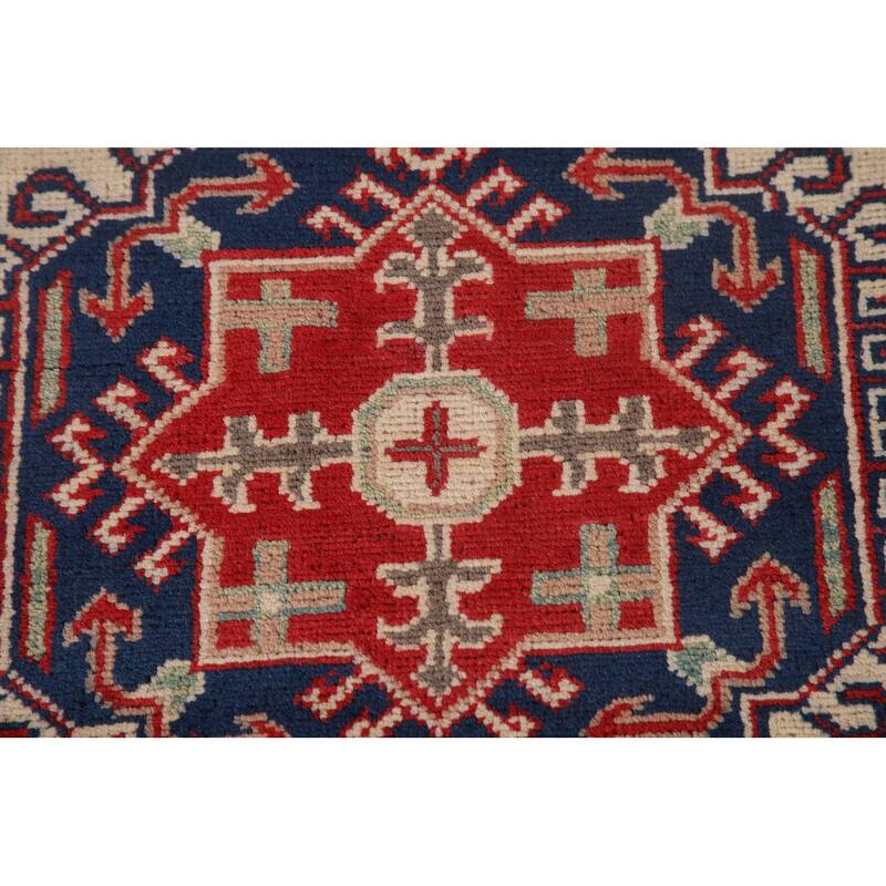 Kazak Accent Rug Hand-Knotted Wool Carpet - 2'11" x 4'3"